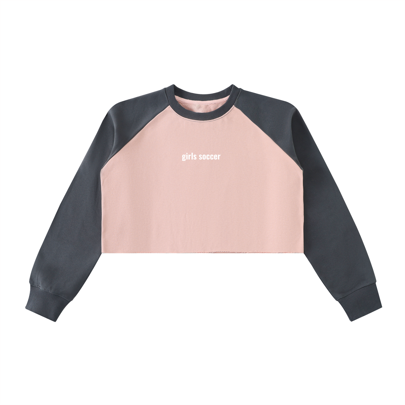GS Soccer Raw-Hem Color-Block Raglan Crop Sweatshirt