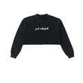 GS Volleyball Snow Washed Raw Edge Cropped Sweatshirt
