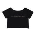 GS Active Live Love Off-Shoulder Rolled Hem Cotton T-Shirt