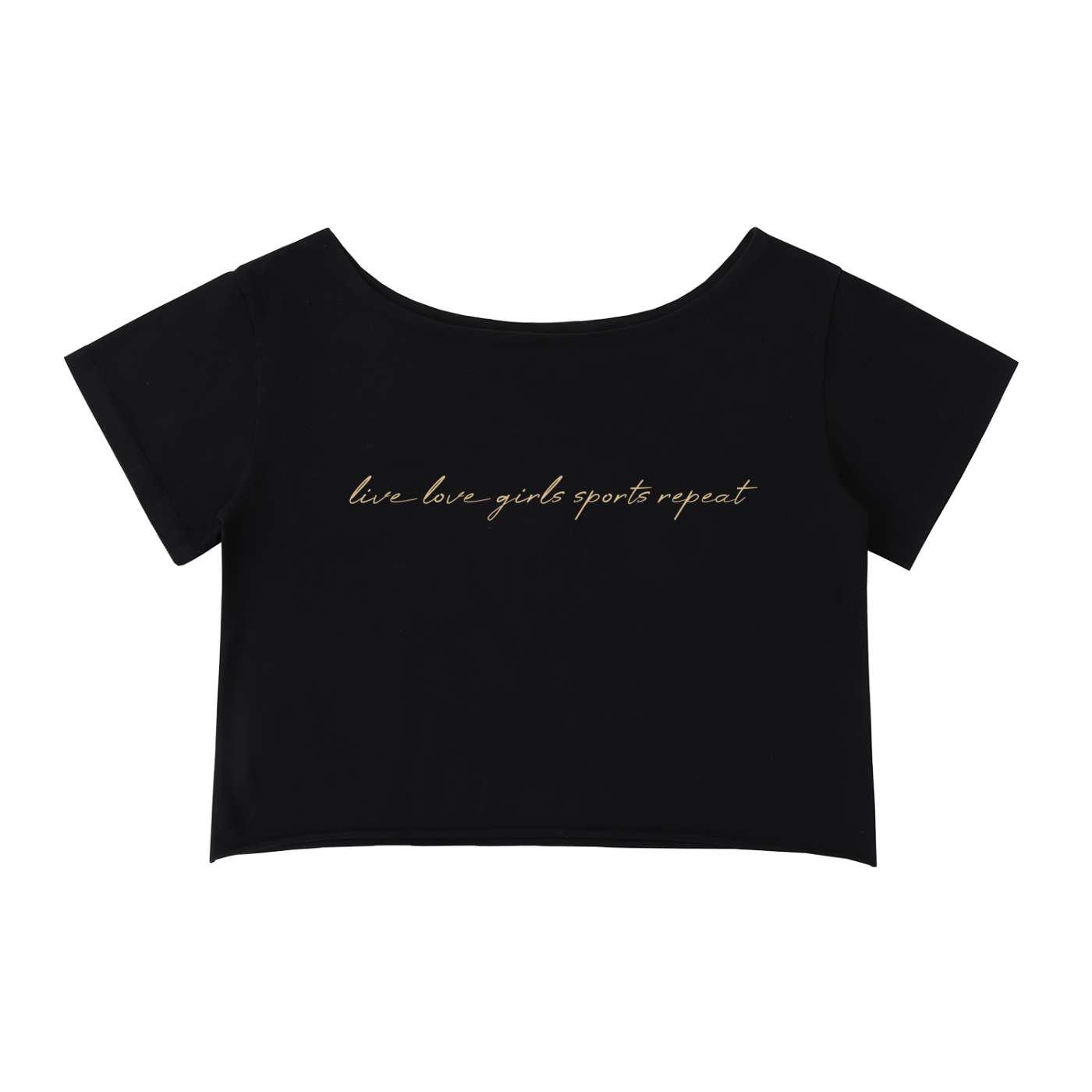 GS Active Live Love Off-Shoulder Rolled Hem Cotton T-Shirt