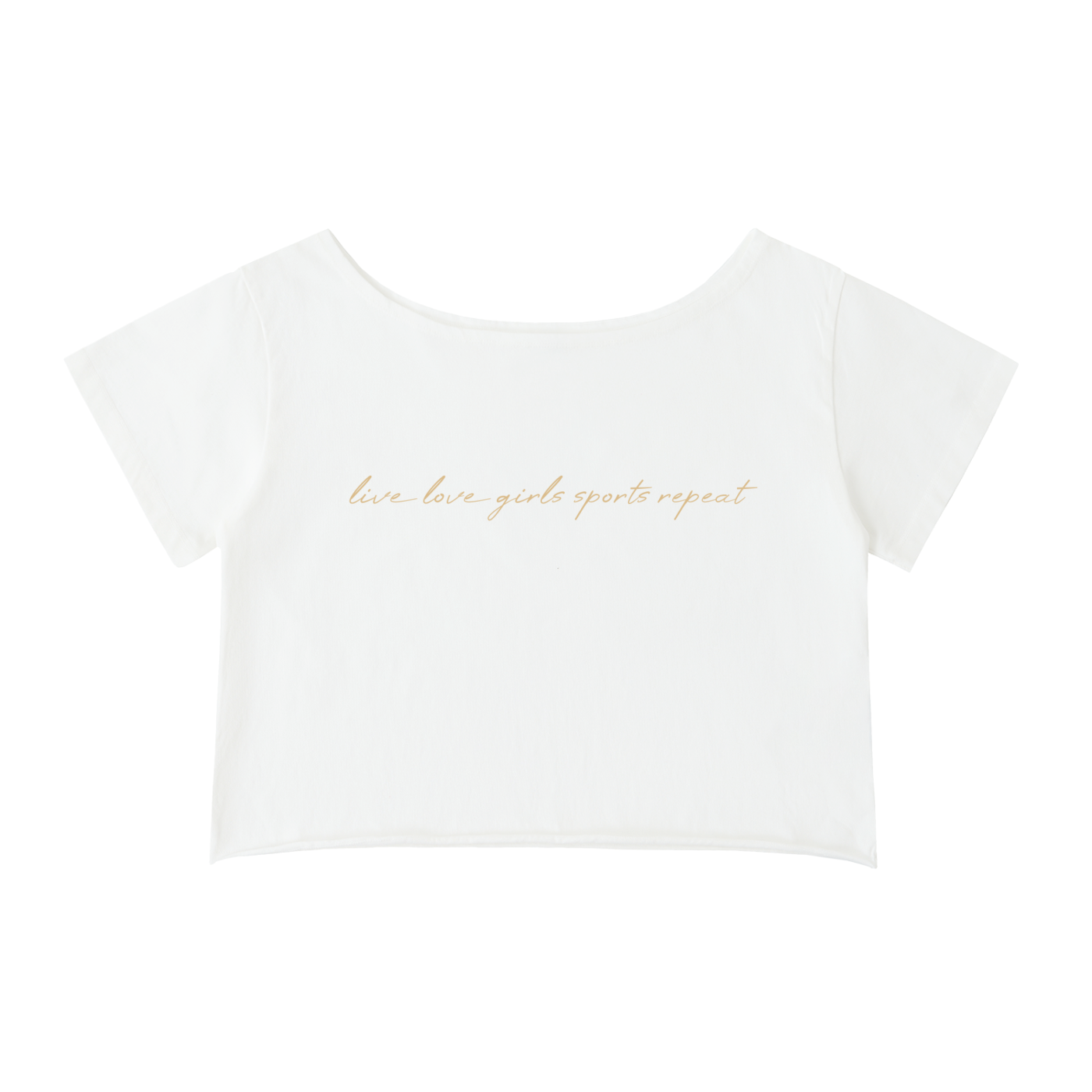 GS Active Live Love Off-Shoulder Rolled Hem Cotton T-Shirt
