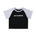 GS Basketball Color-Blocked Raglan Sleeve Crop Top