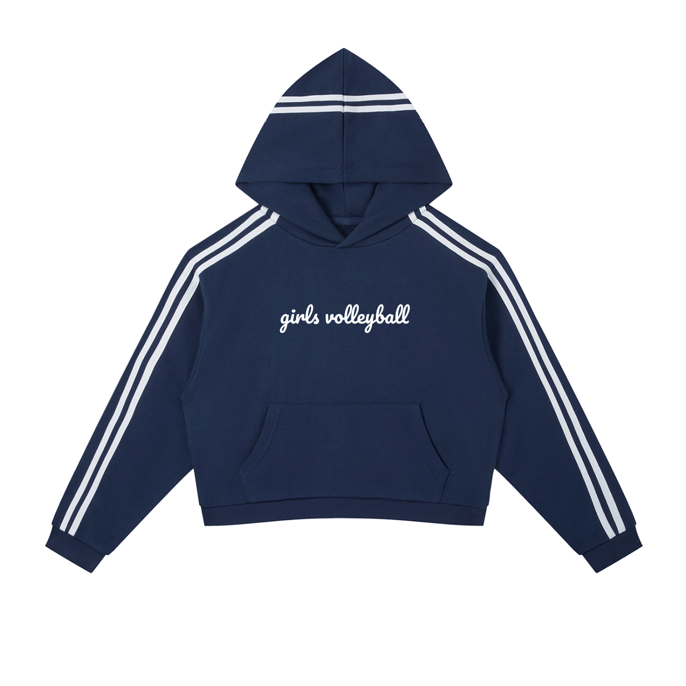 GS Volleyball Contrast Side Stripe Cropped Hoodie