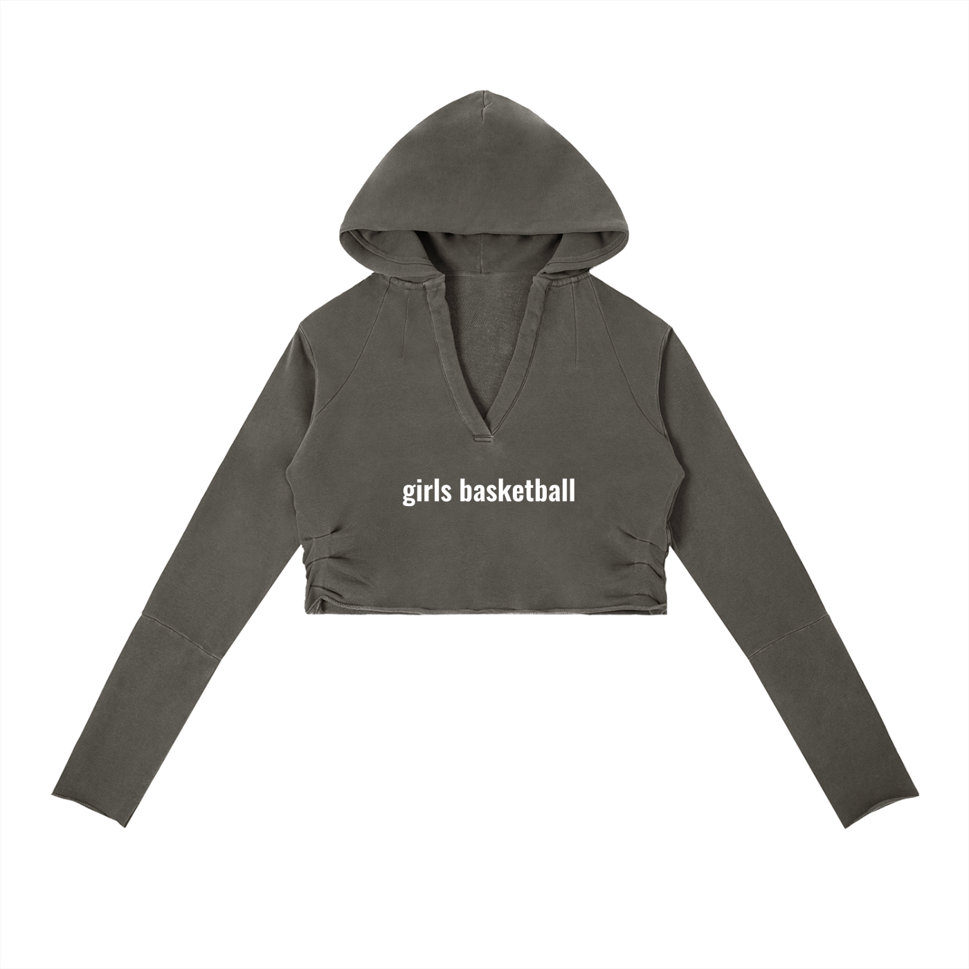 GS Basketball Vintage Washed Raw Edge Hoodie