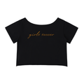 GS Soccer Off-Shoulder Rolled Hem Cotton T-Shirt