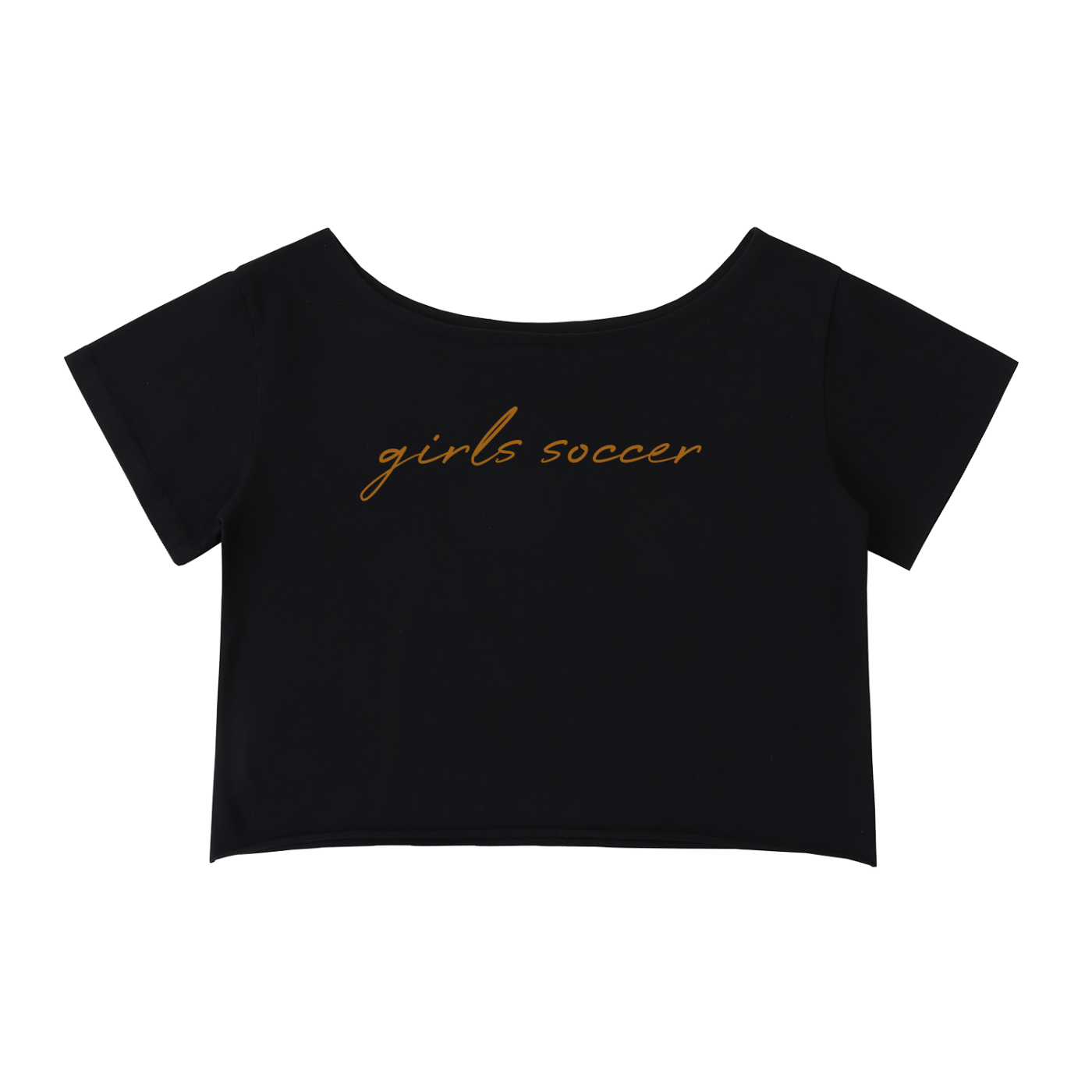 GS Soccer Off-Shoulder Rolled Hem Cotton T-Shirt
