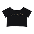 GS Volleyball Off-Shoulder Rolled Hem Cotton T-Shirt