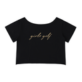 GS Golf Off-Shoulder Rolled Hem Cotton T-Shirt