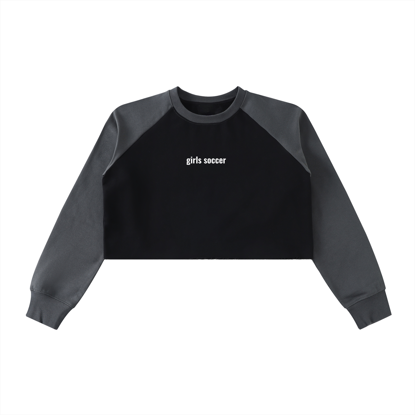 GS Soccer Raw-Hem Color-Block Raglan Crop Sweatshirt
