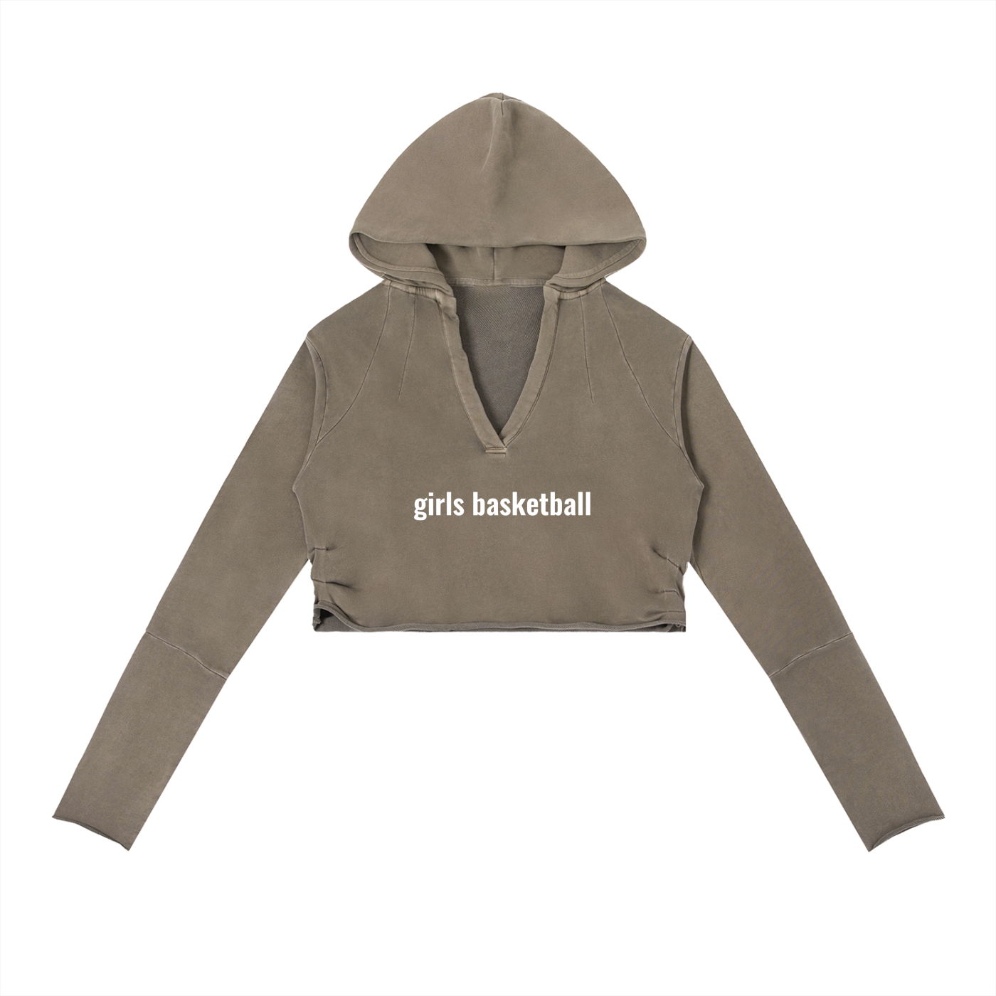 GS Basketball Vintage Washed Raw Edge Hoodie