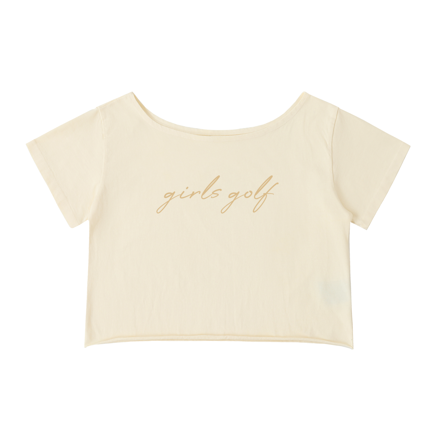 GS Golf Off-Shoulder Rolled Hem Cotton T-Shirt