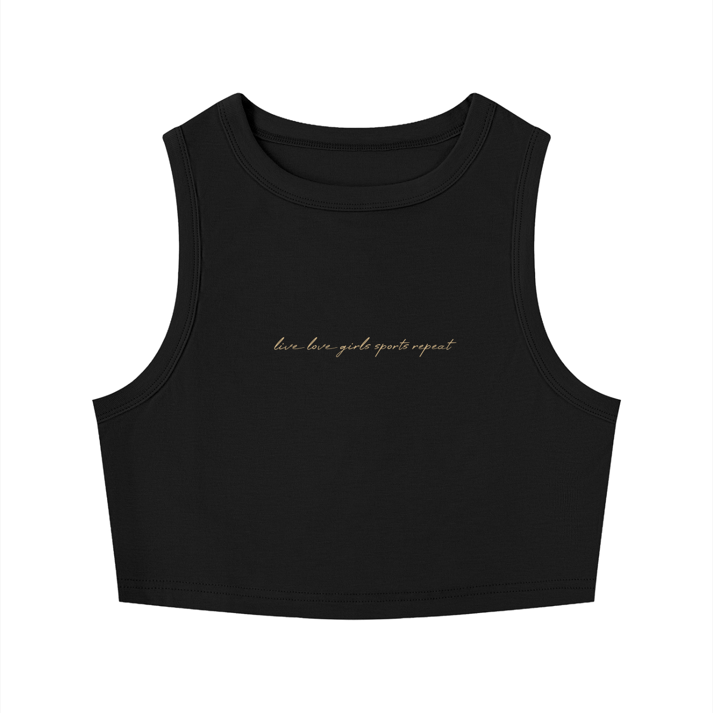 GS Active Live Love Women's Tight Crewneck Crop Tank Top