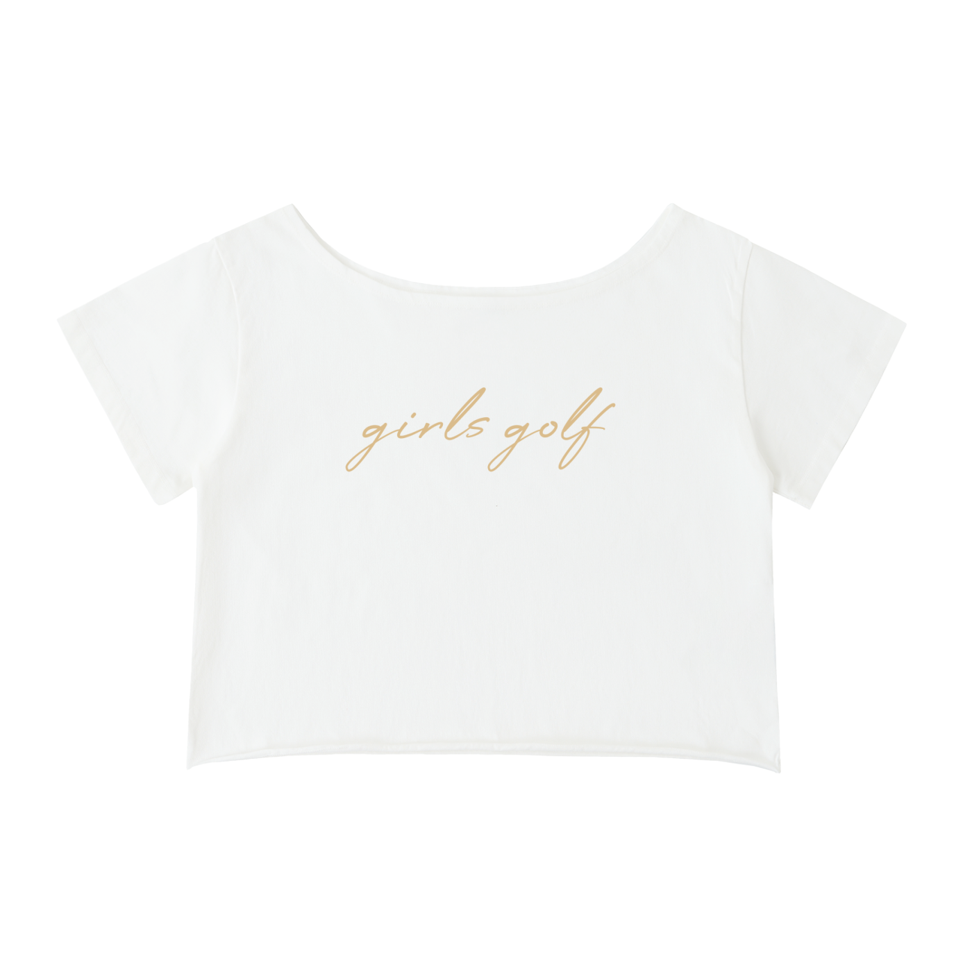 GS Golf Off-Shoulder Rolled Hem Cotton T-Shirt