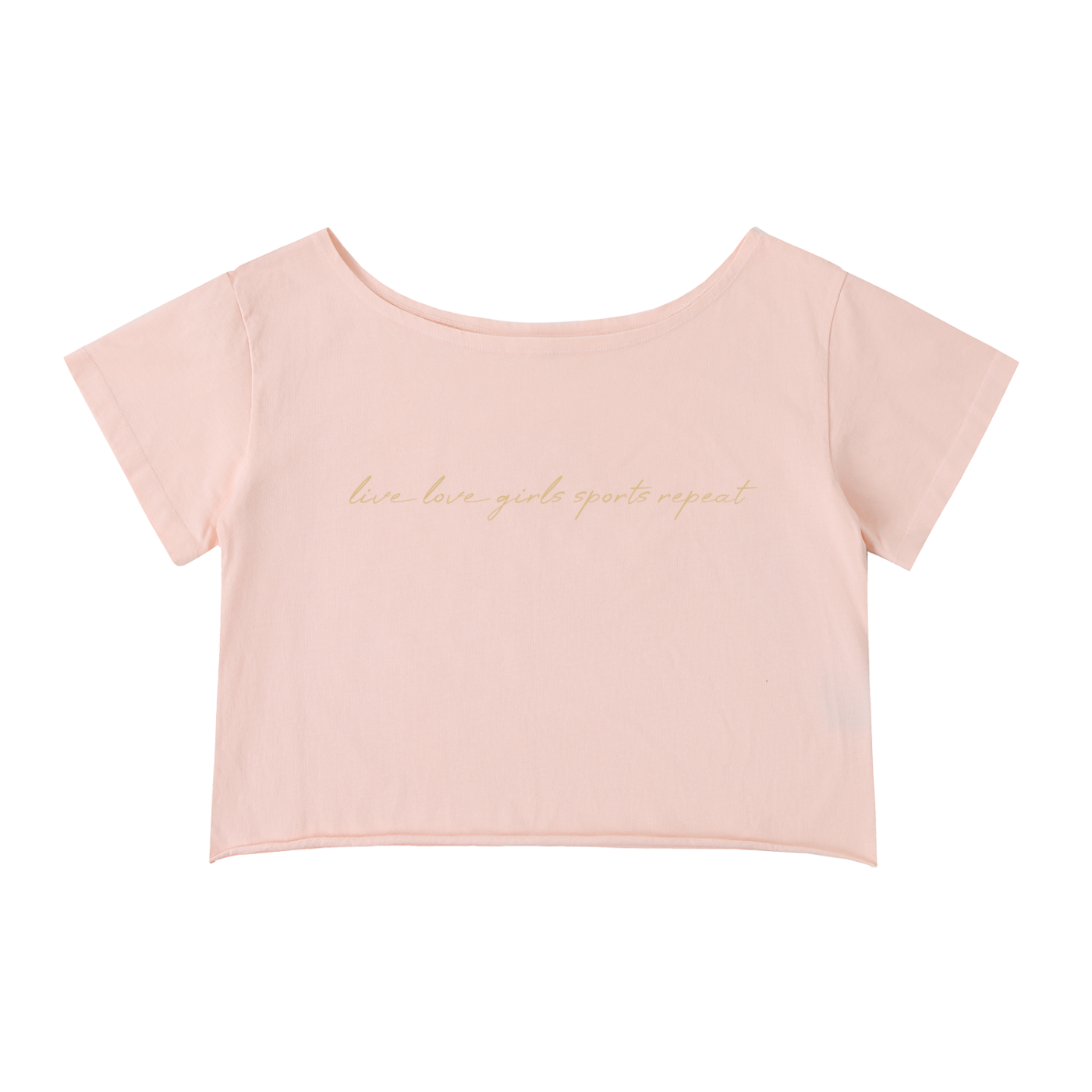 GS Active Live Love Off-Shoulder Rolled Hem Cotton T-Shirt