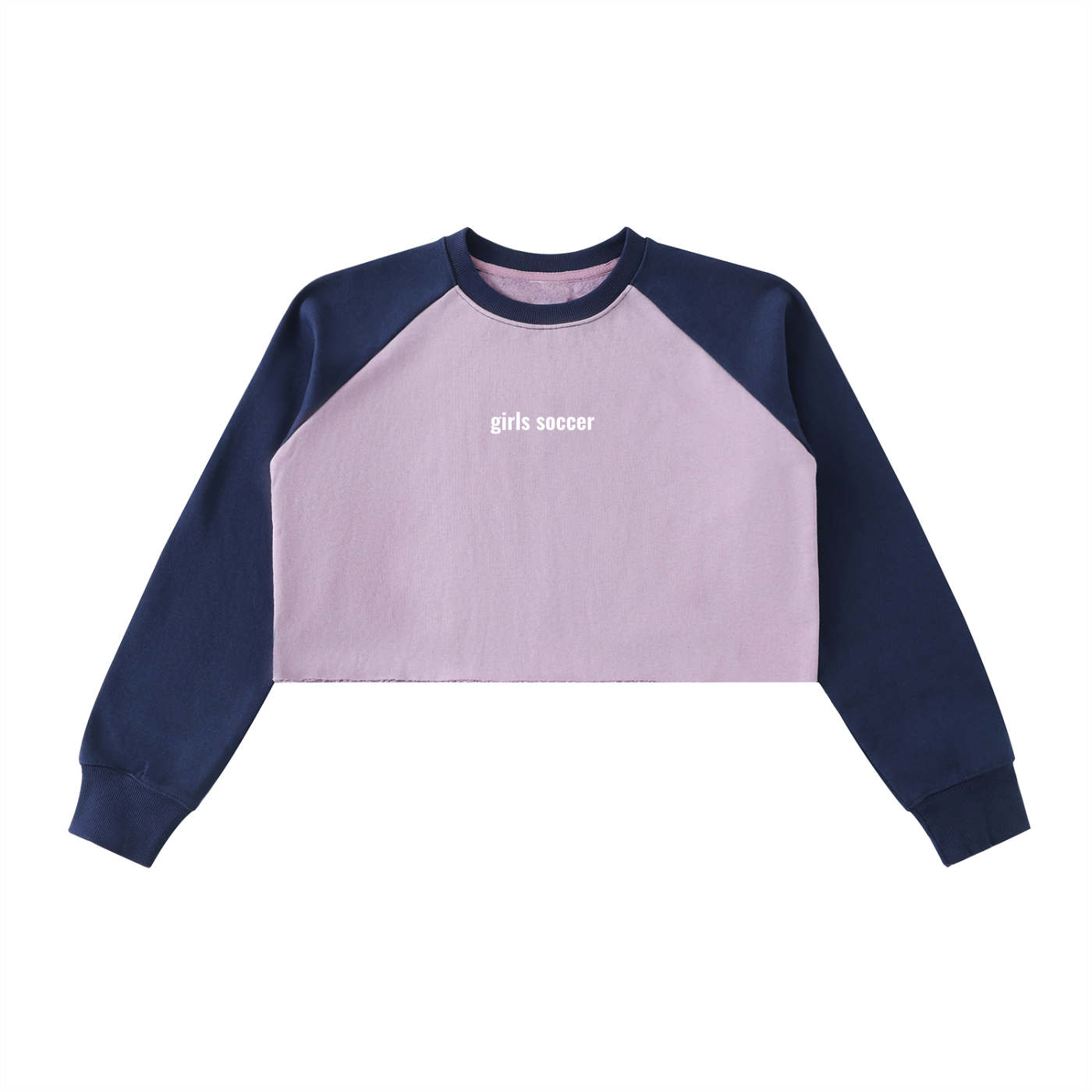 GS Soccer Raw-Hem Color-Block Raglan Crop Sweatshirt