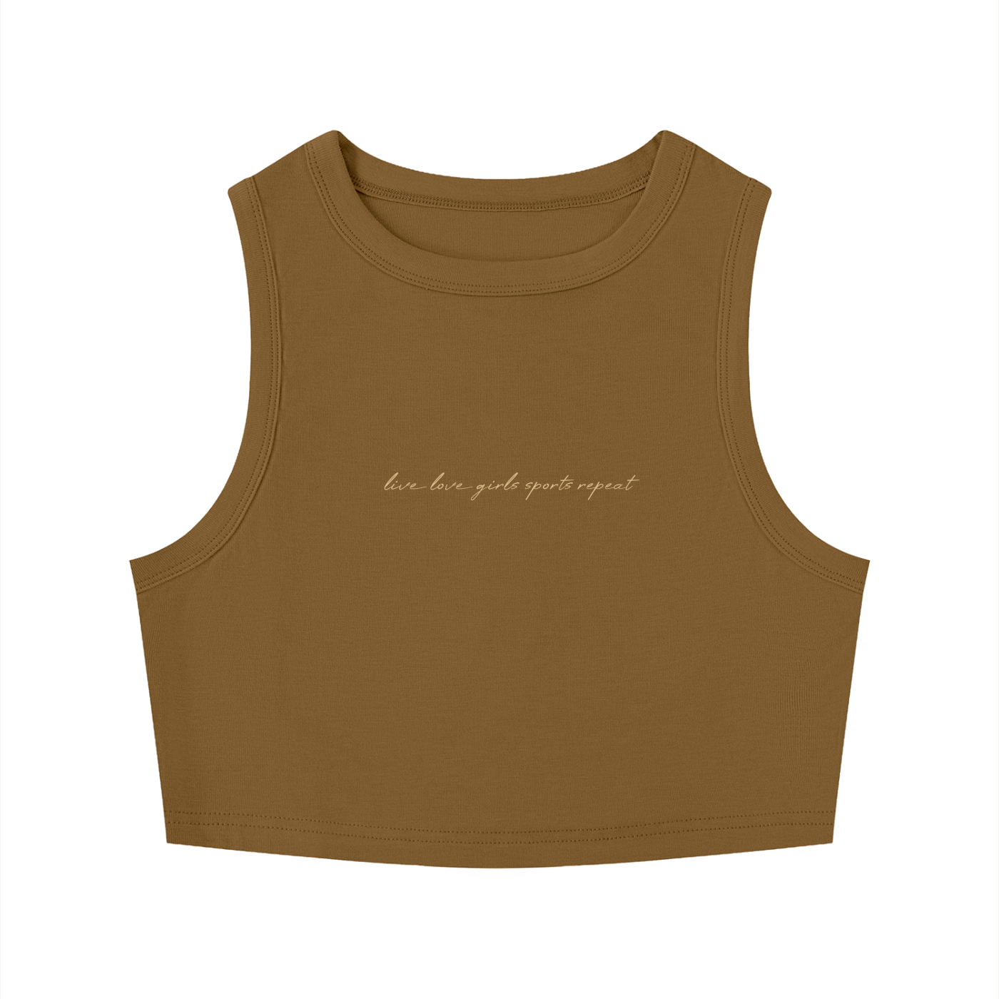 GS Active Live Love Women's Tight Crewneck Crop Tank Top
