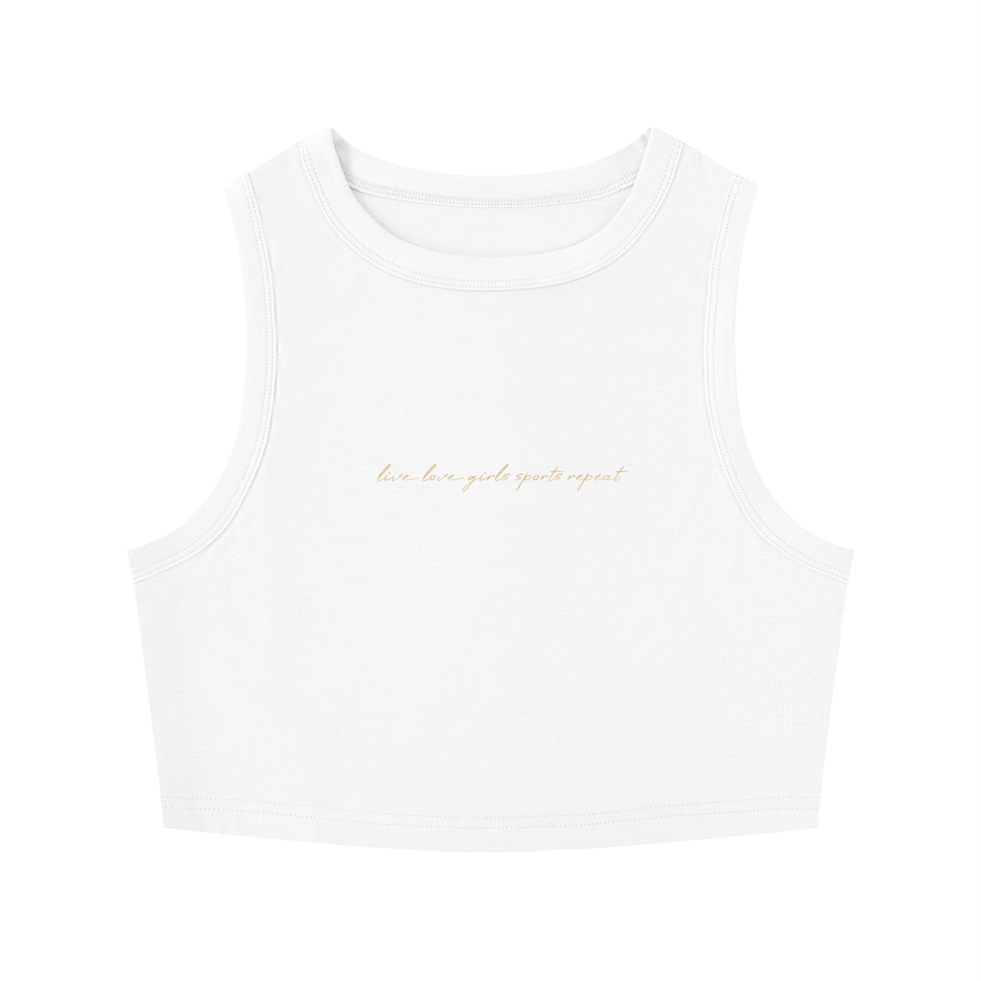 GS Active Live Love Women's Tight Crewneck Crop Tank Top