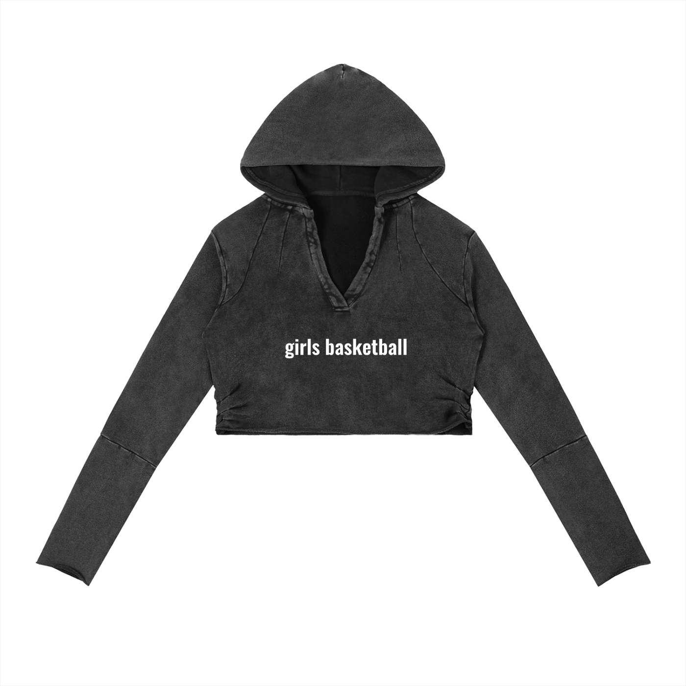 GS Basketball Vintage Washed Raw Edge Hoodie
