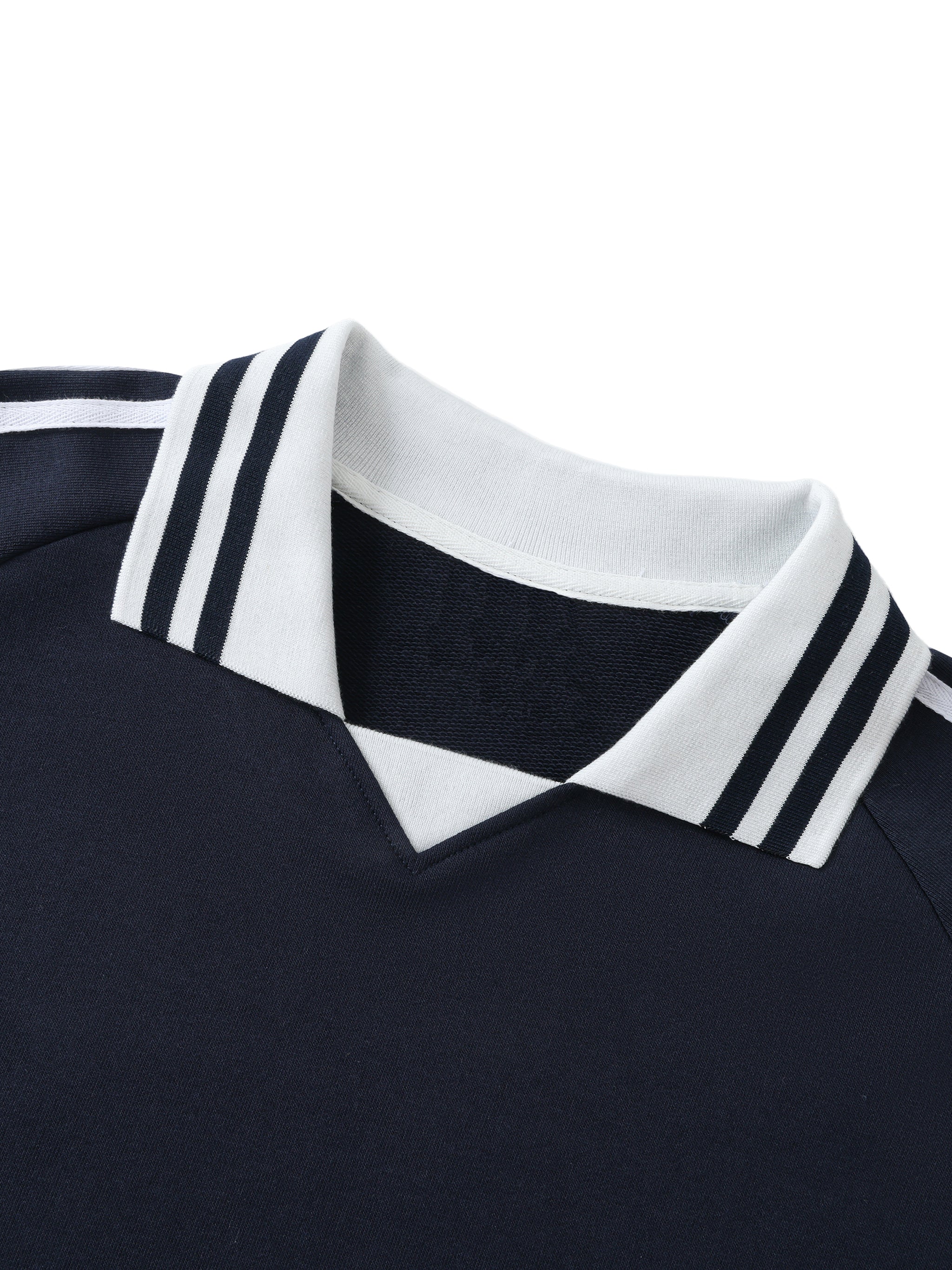 GS Basketball Contrast Striped Lapel Collar Sweatshirt