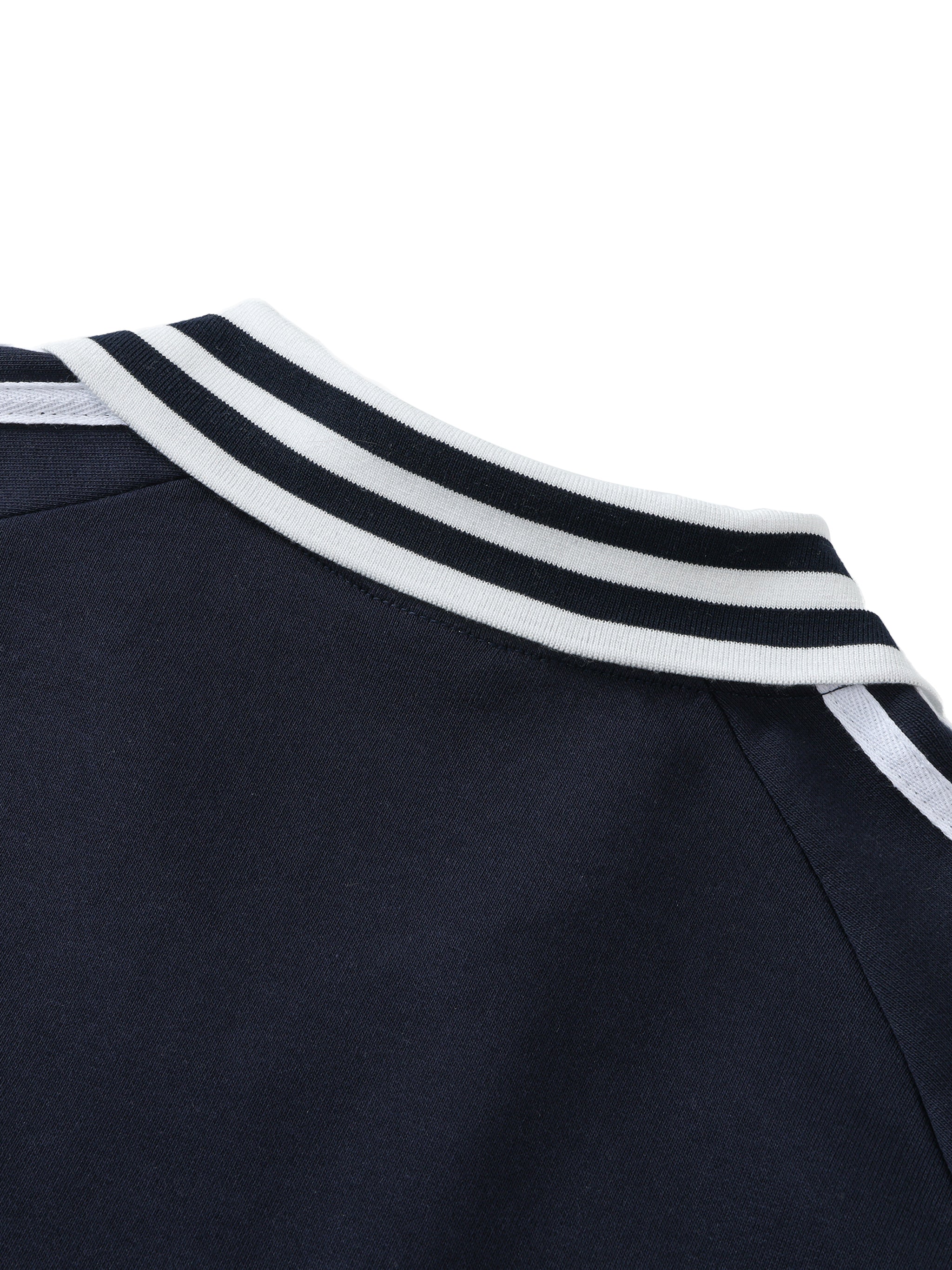 GS Basketball Contrast Striped Lapel Collar Sweatshirt