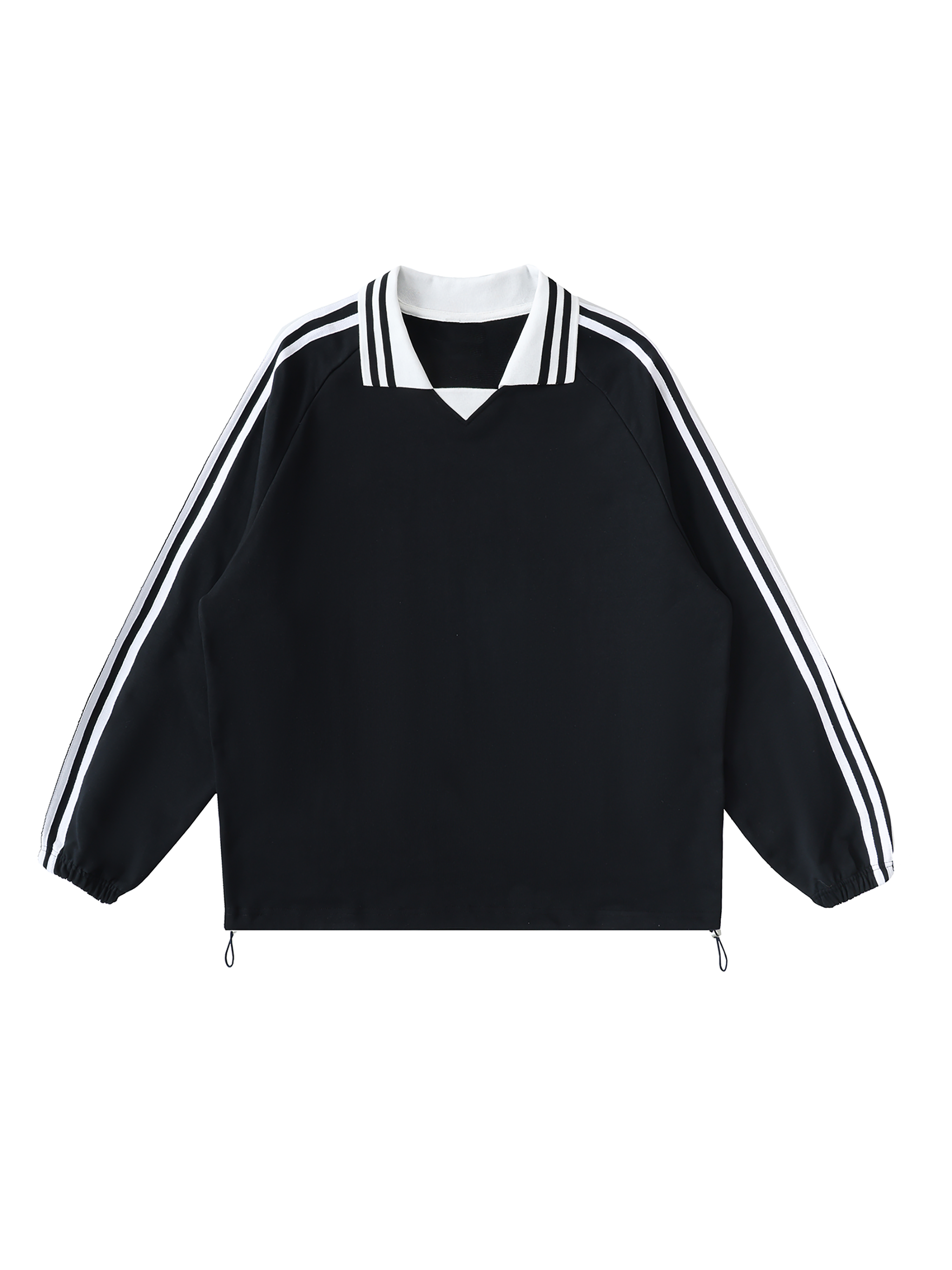 GS Basketball Contrast Striped Lapel Collar Sweatshirt