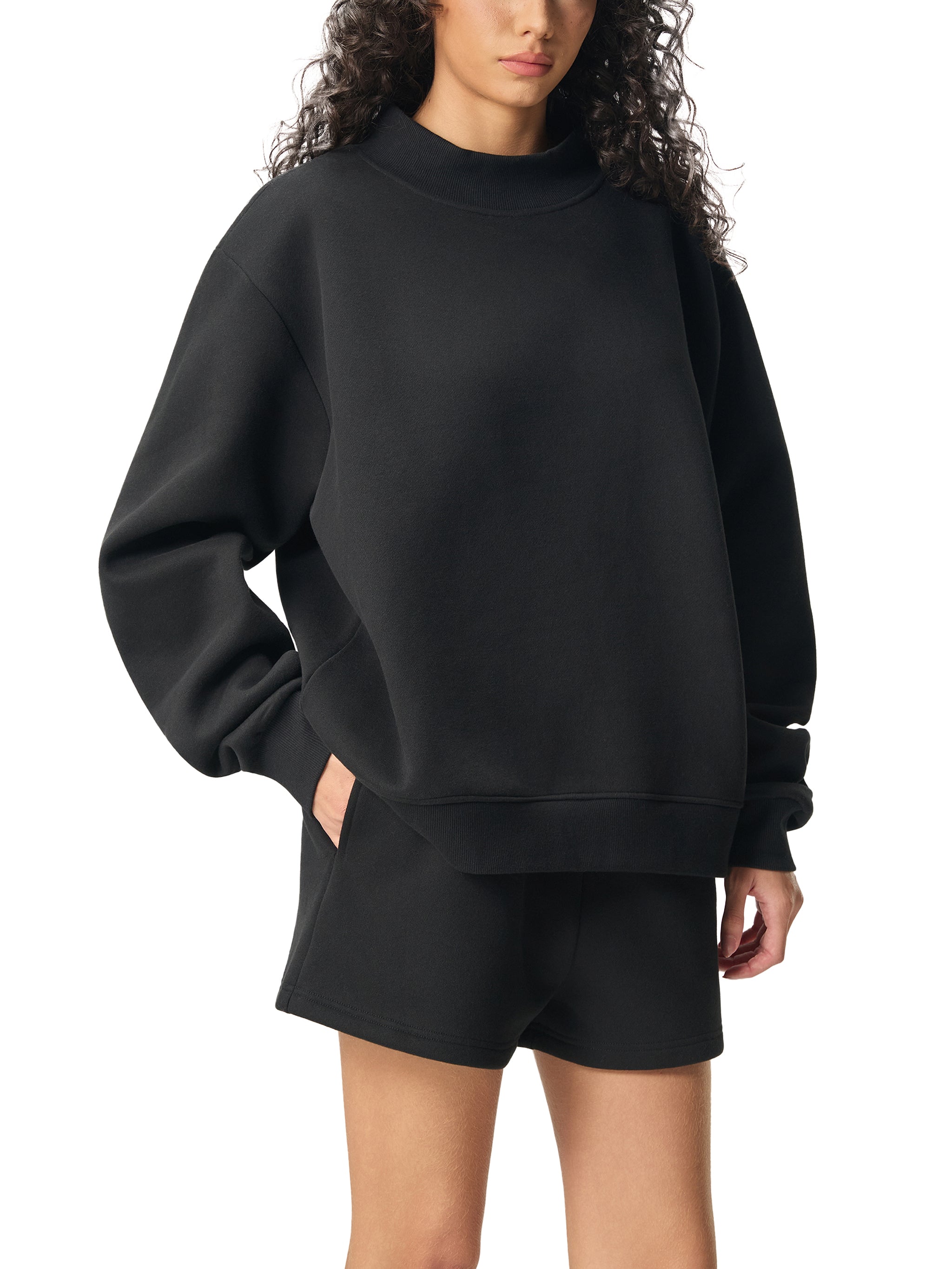 GS Golf Essential Fleece Mock-Neck Crew Sweatshirt